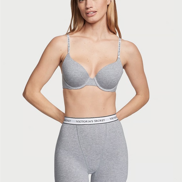 NWT!  Victoria's Secret Gray Logo High Waist Boxer Brief - Picture 1 of 14